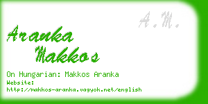 aranka makkos business card